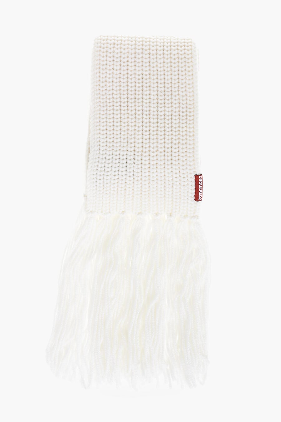 Dsquared2 0405~Wool Scarf with Fringed Hem, view 3
