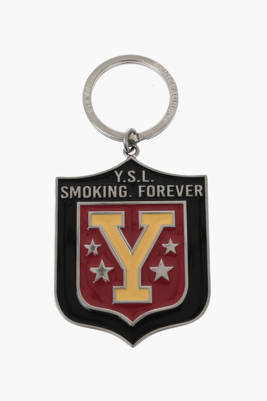 Saint Laurent 1250~Enameled Metal Keychain SMOKING FOREVER