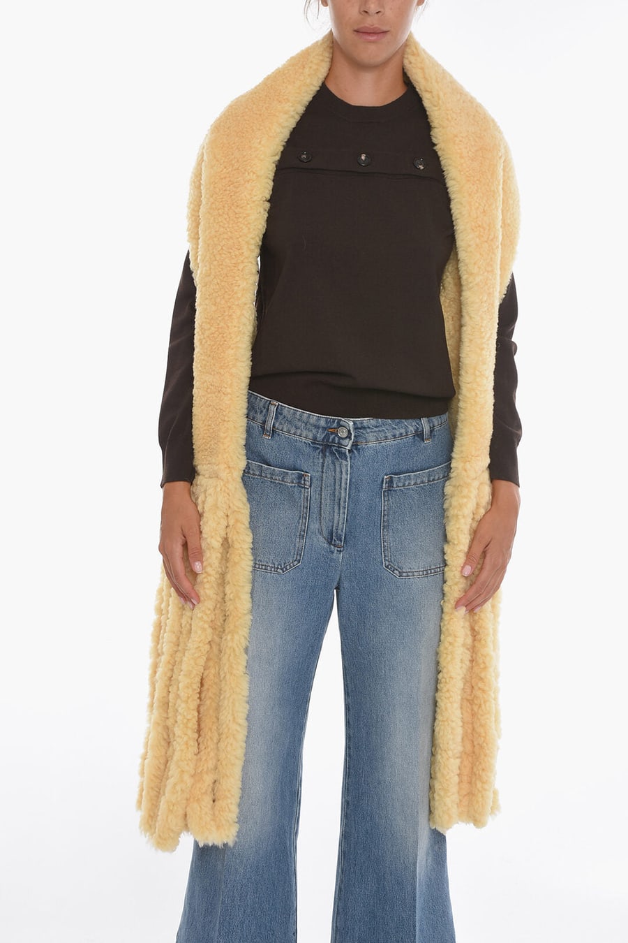 Bottega Veneta 3000~Shearling Scarf with Fringes