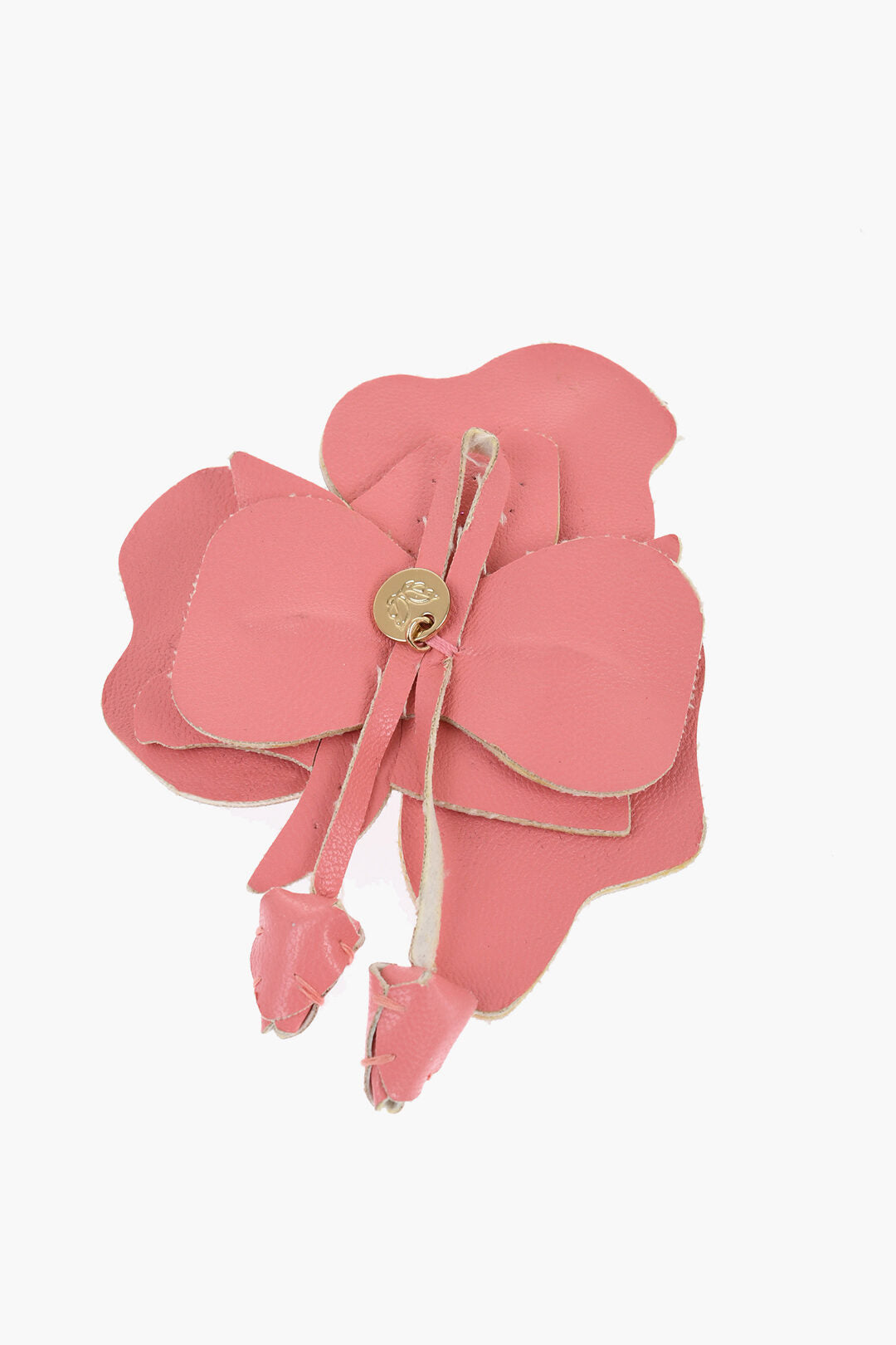 Elisabetta Franchi 3050~Faux Leather Flower Brooch