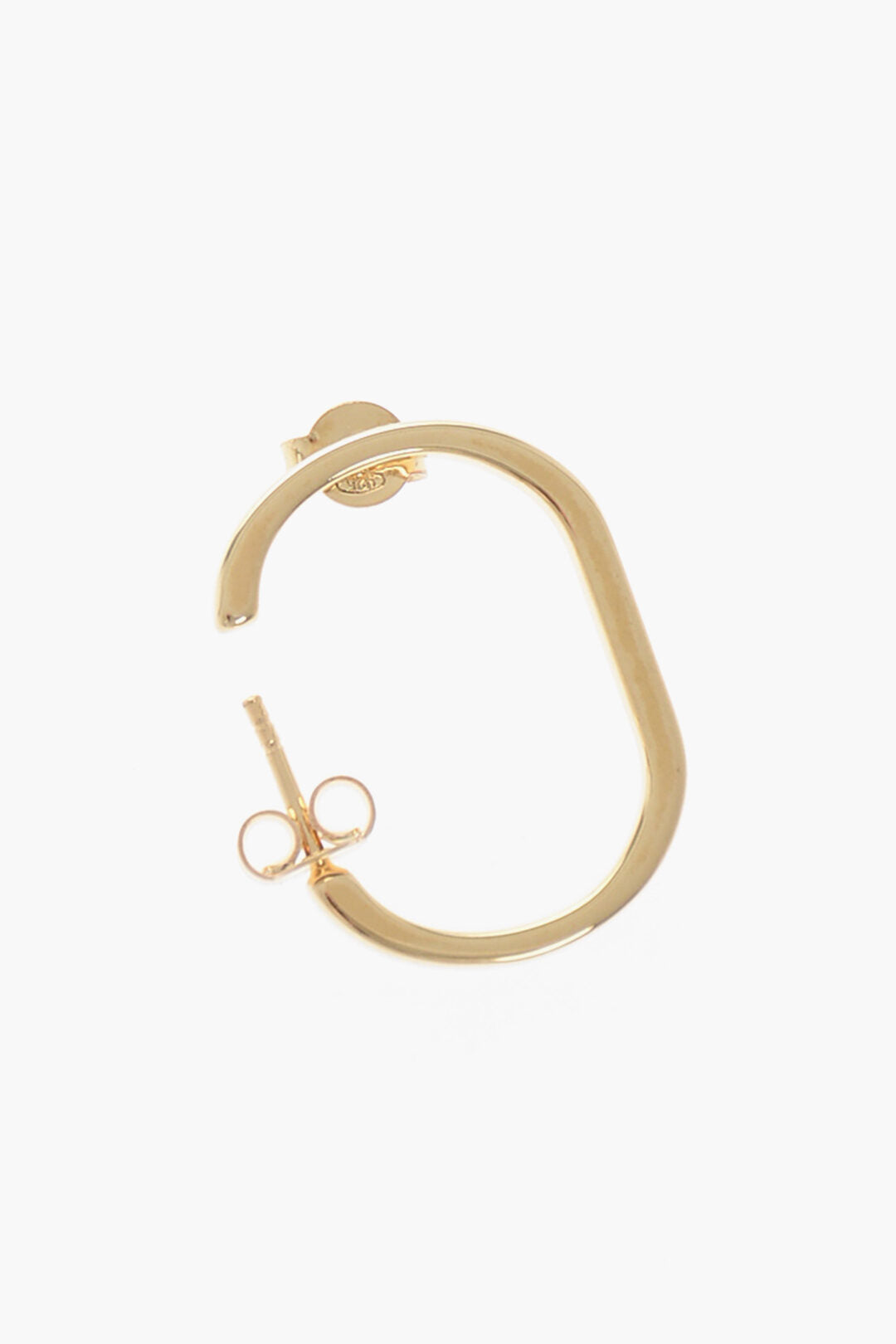 D'Heygere 3300~Single Silver Earring O-Shaped with Gold Effect