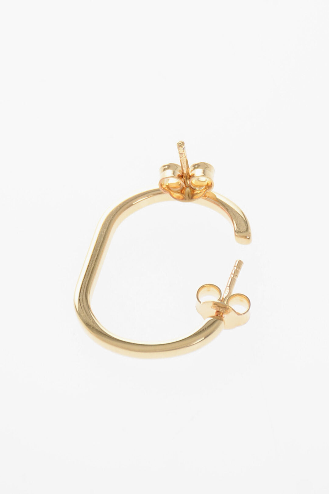 D'Heygere 3300~Single Silver Earring O-Shaped with Gold Effect, view 2