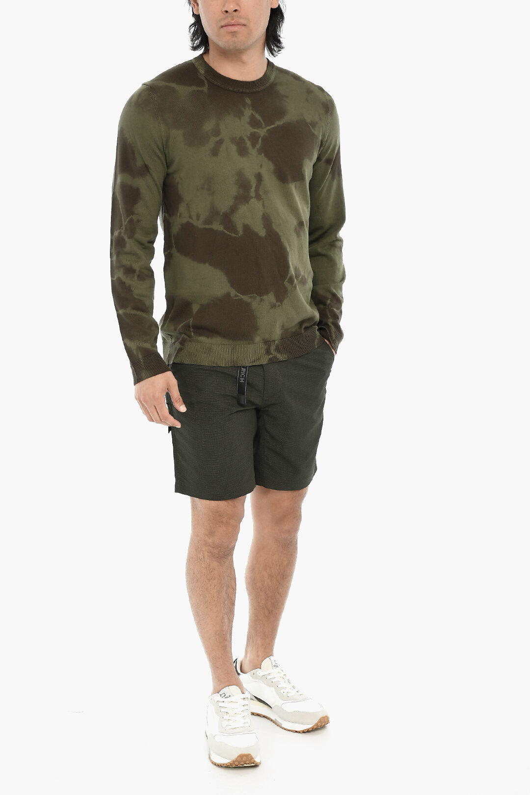Woolrich 0135~Light Cotton Tie-Dye Crewneck Sweater