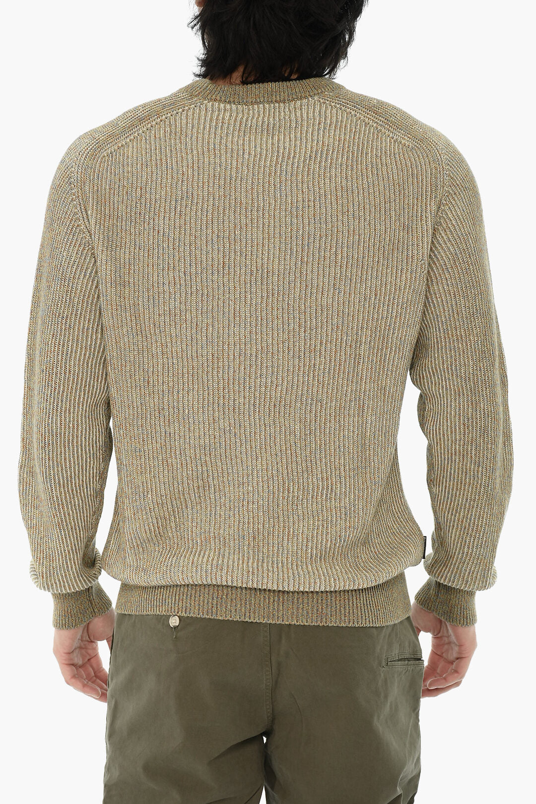 Woolrich 0135~Linen and Cotton Crew-Neck Sweater MOULINE'