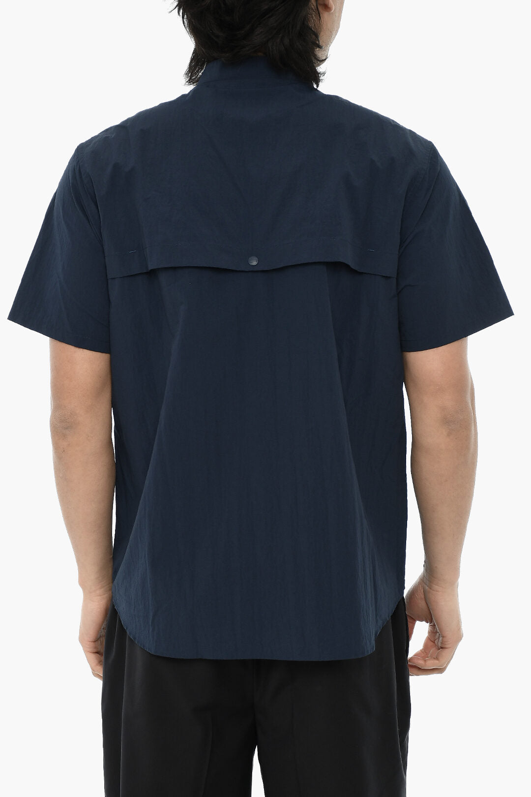 Woolrich 0135~Nylon Short-Sleeve Shirt with Double Chest Pocket, view 2