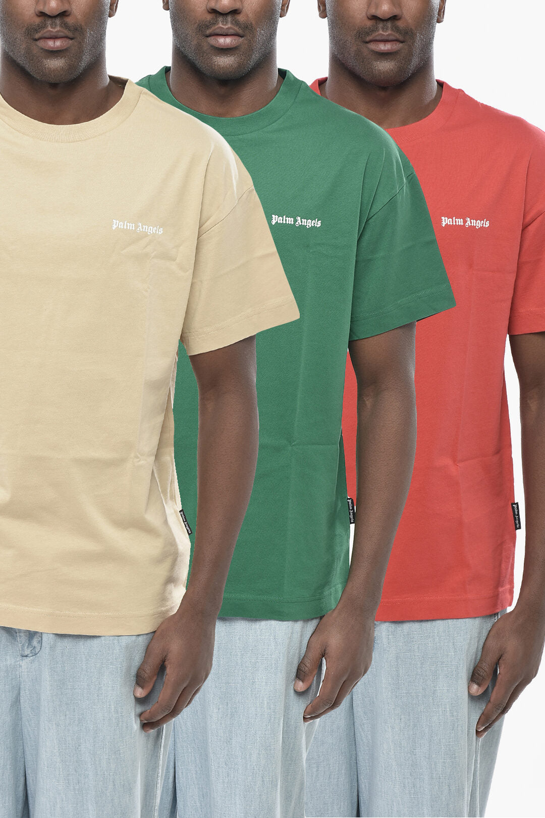 Palm Angels 0135~Set of 3 Cotton Crew Neck T-Shirts
