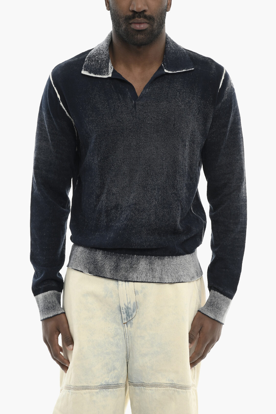 Diesel 0140~Faded-Effect Cotton Polo Shirt K-LORENZO