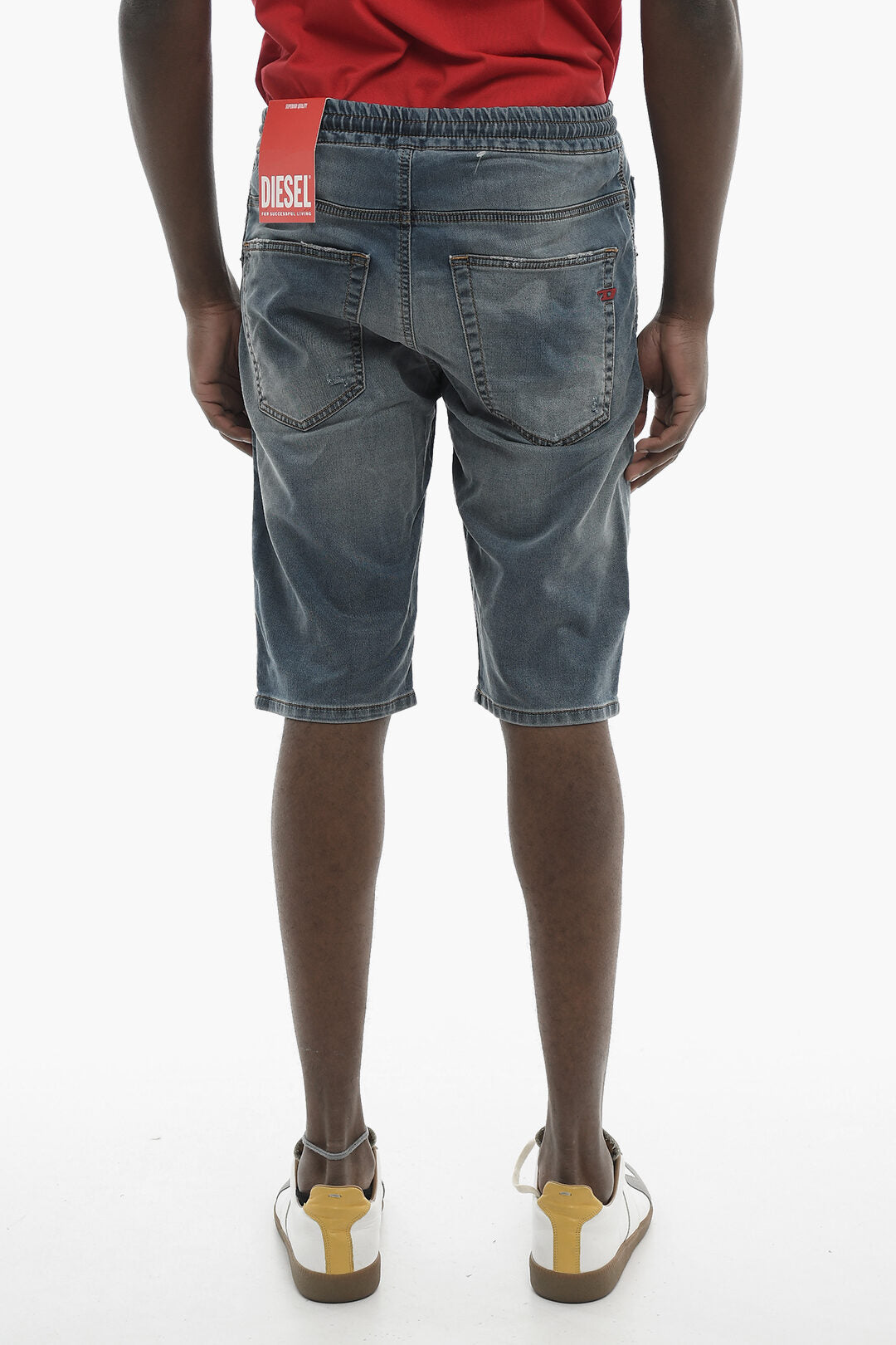 Diesel 0140~JOGG JEANS Stretch Denim Shorts 2033 D-KROOLEY With Elastic Waistband, view 2