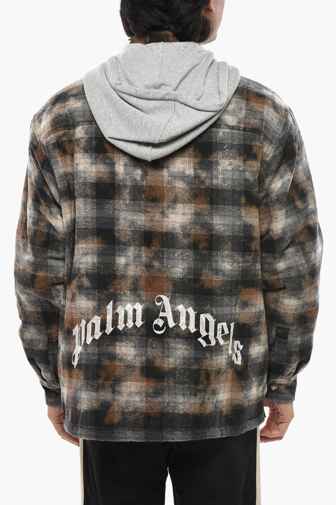 Palm Angels 0201~Plaid Overshirt with Hood, view 2