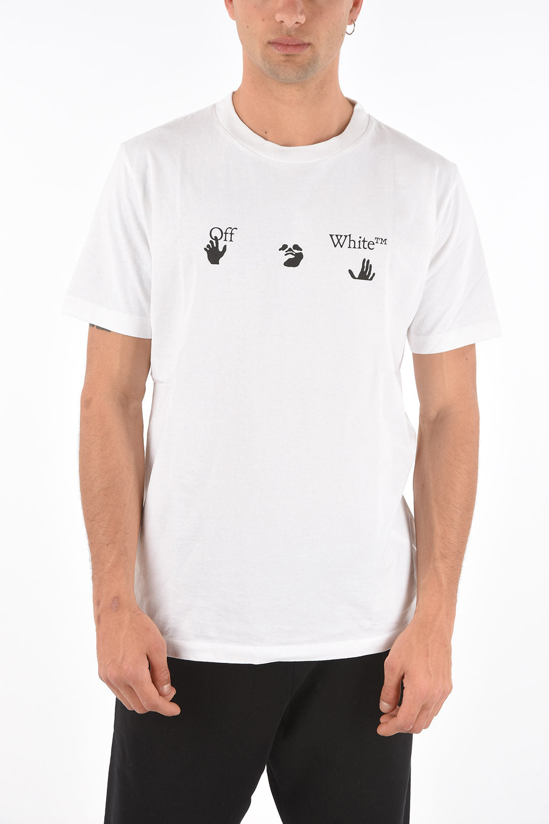 Off-White 0250~Crew-neck BIG OW T-shirt with contrast logo