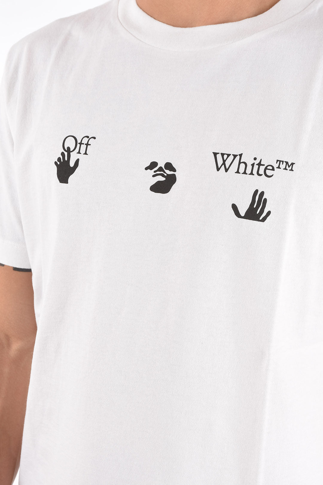 Off-White 0250~Crew-neck BIG OW T-shirt with contrast logo, view 2