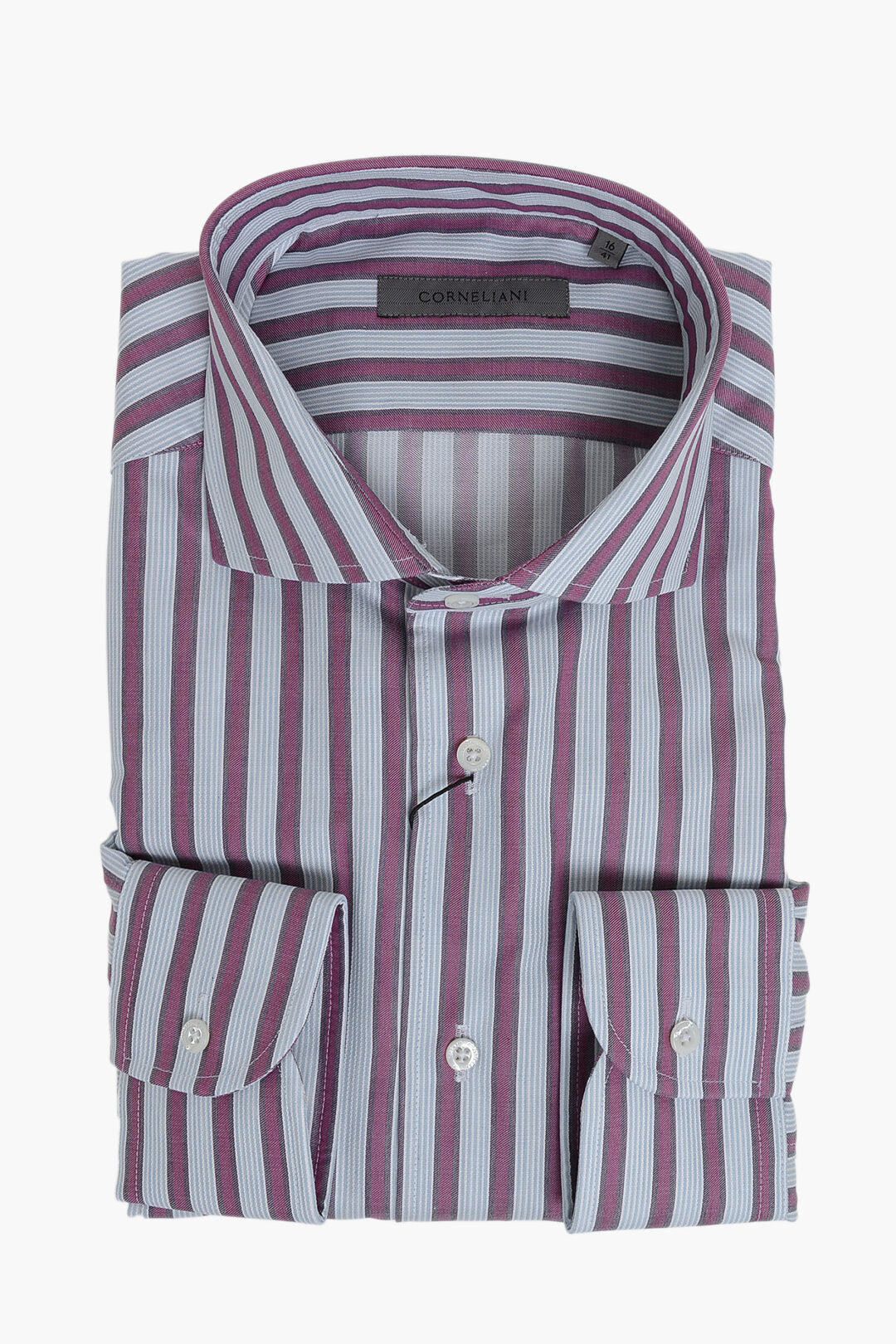 Corneliani 0401~Cotton Striped Shirt with French Collar
