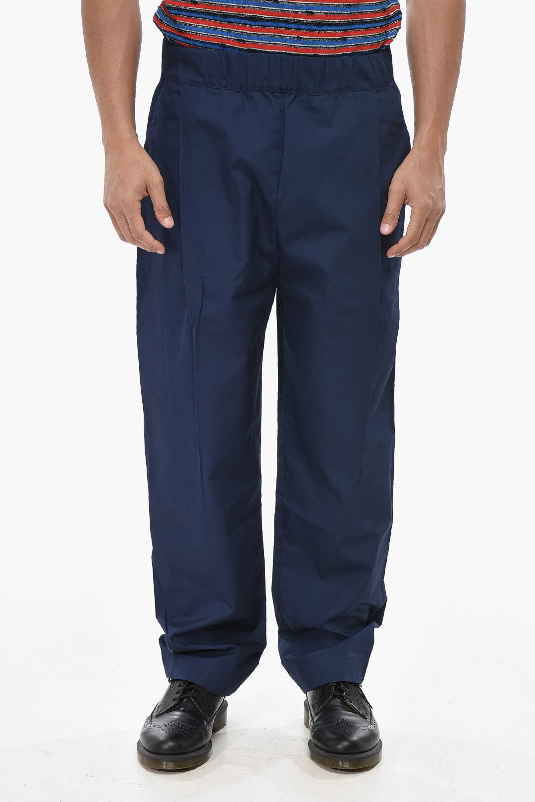 Laneus 0405~Baggy Cotton Trousers With Elastic Waist