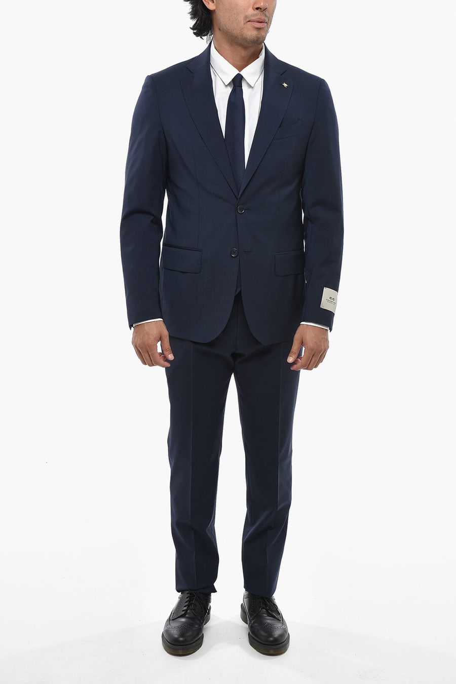 Corneliani 0405~CC COLLECTION 2-Button Virgin Wool Stretch Suit With Flap Pockets