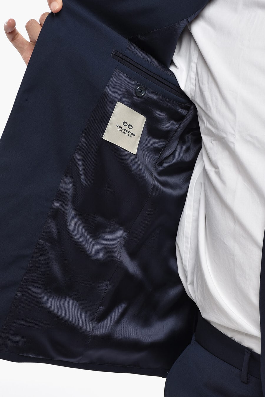 Corneliani 0405~CC COLLECTION 2-Button Virgin Wool Stretch Suit With Flap Pockets, view 6