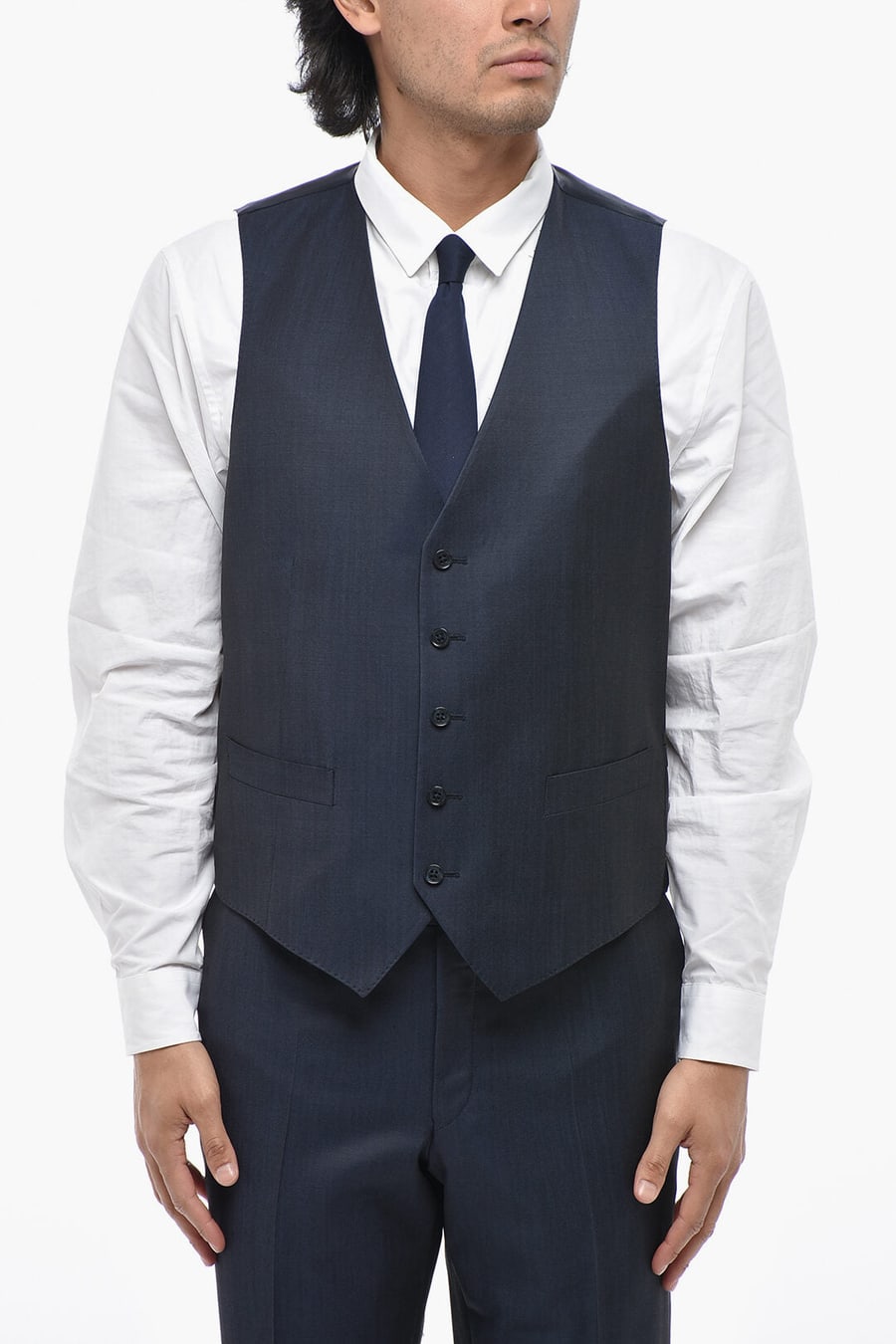 Corneliani 0405~CC COLLECTION 3-Piece Virgin Wool Suit With Peak Lapel