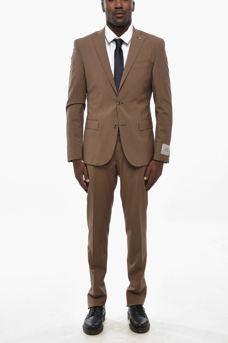 Corneliani 0405~CC COLLECTION Stretch Wool Suit With Flap Pockets
