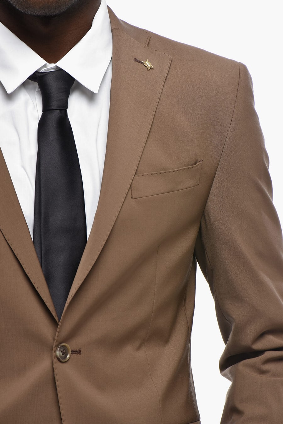 Corneliani 0405~CC COLLECTION Stretch Wool Suit With Flap Pockets, view 3