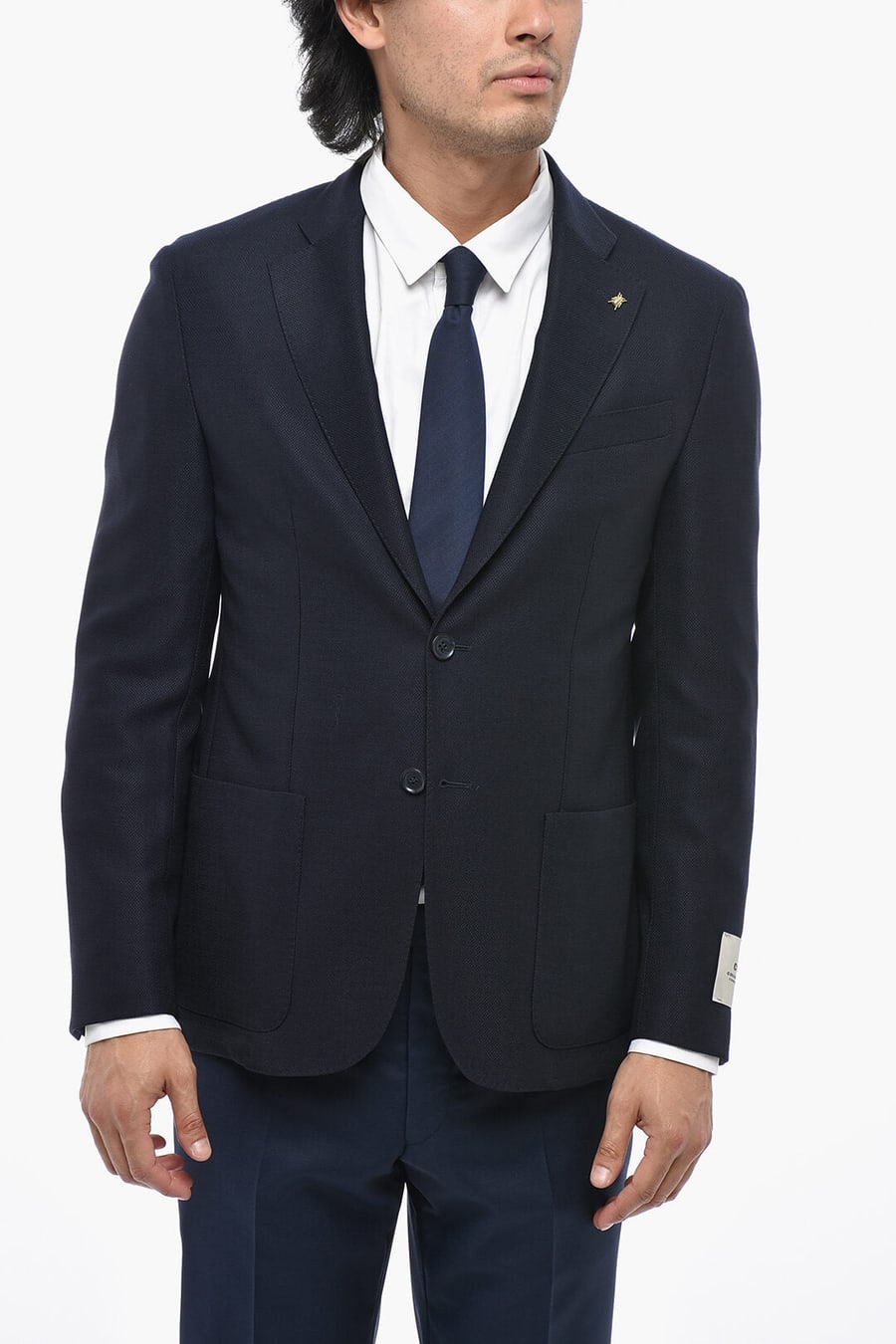 Corneliani 0405~CC COLLECTION Unlined Virgin Wool Blazer with Patch Pockets