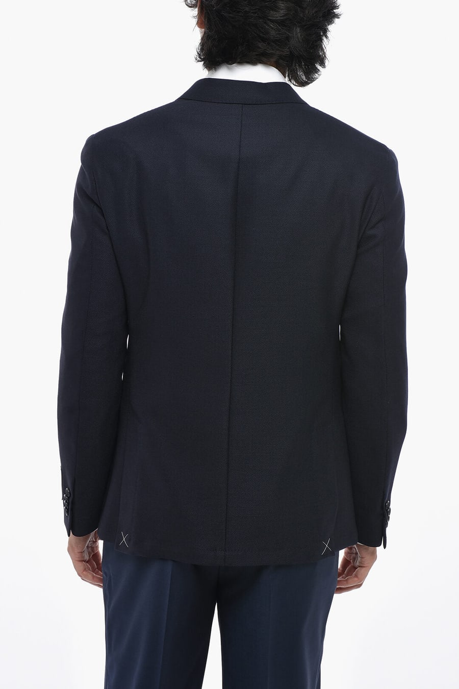Corneliani 0405~CC COLLECTION Unlined Virgin Wool Blazer with Patch Pockets, view 2