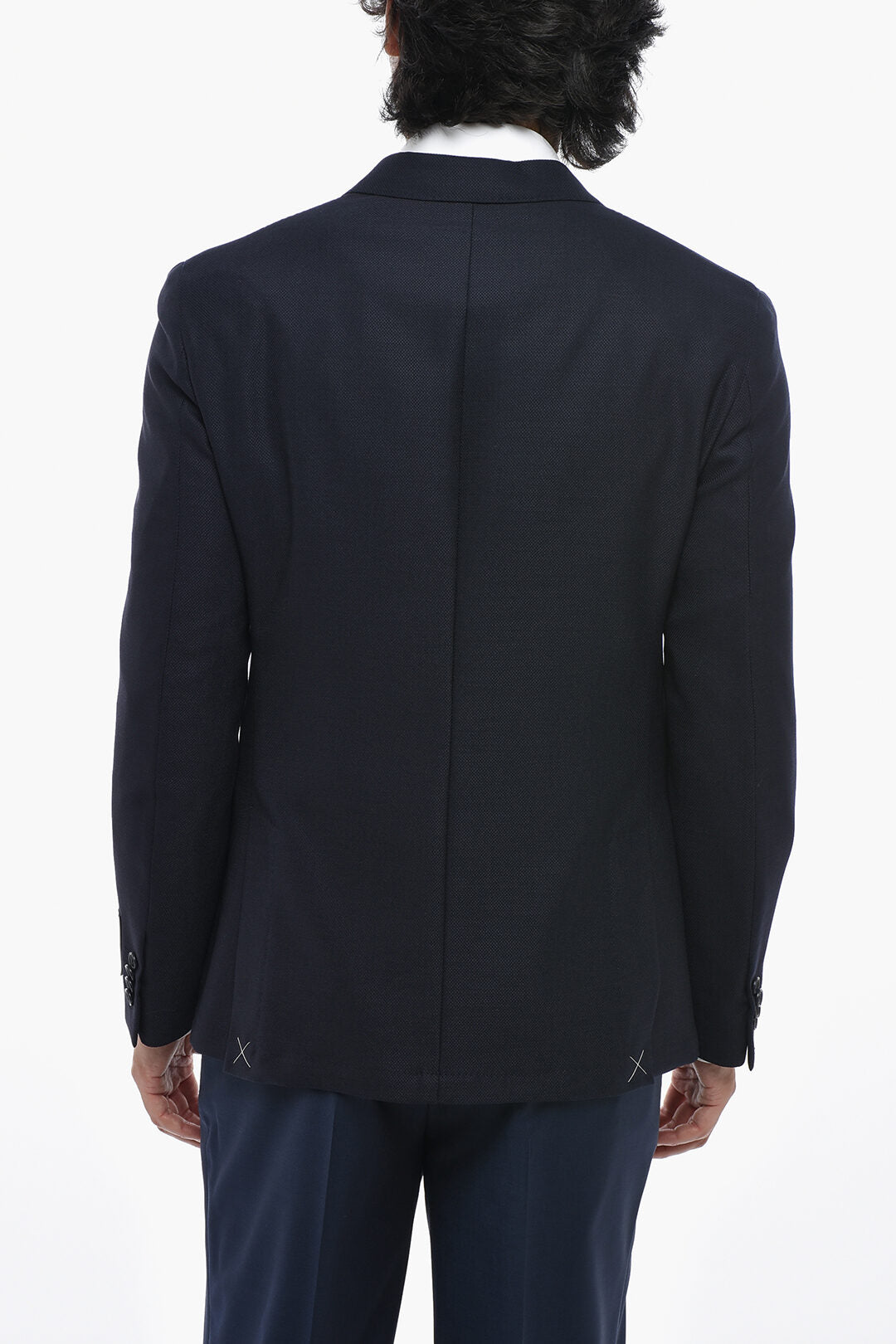 Corneliani 0405~CC COLLECTION Unlined Virgin Wool Blazer with Patch Pockets, view 2