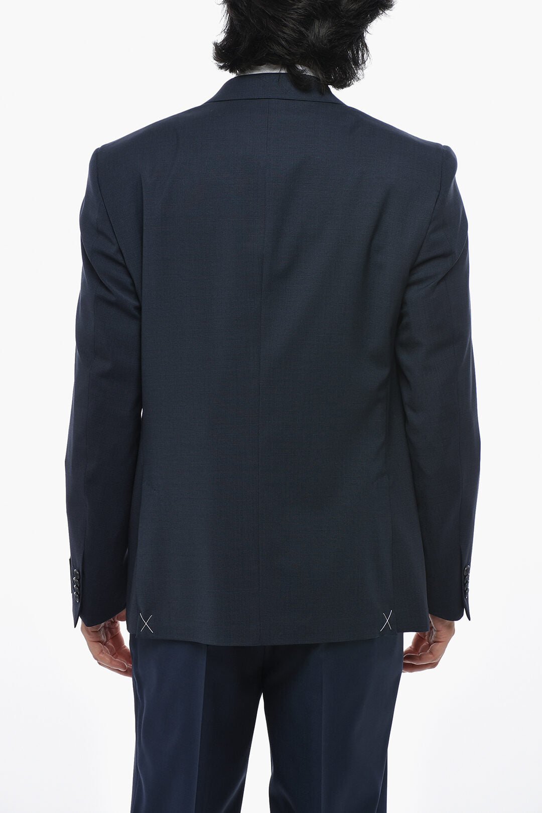 Corneliani 0405~CC COLLECTION Virgin Wool Half-Lined Blazer with Flap Pockets, view 2
