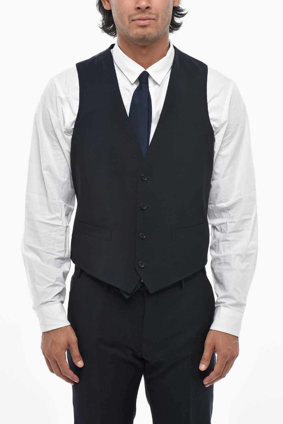 Corneliani 0405~CC COLLETION Three-Piece Virgin Wool And Mohair Suit With Waistcoat