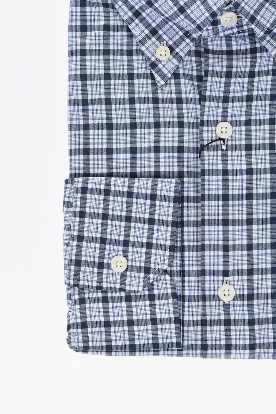 Corneliani 0405~Checked Cotton Button-Down Shirt