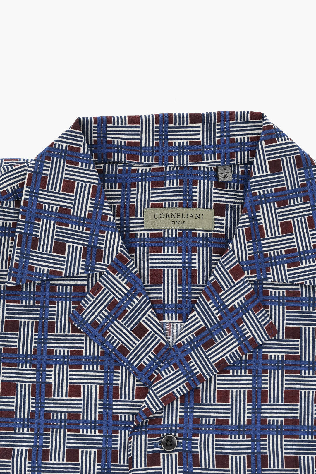 Corneliani 0405~CIRCLE Patterned Cotton Short-Sleeve Shirt, view 2