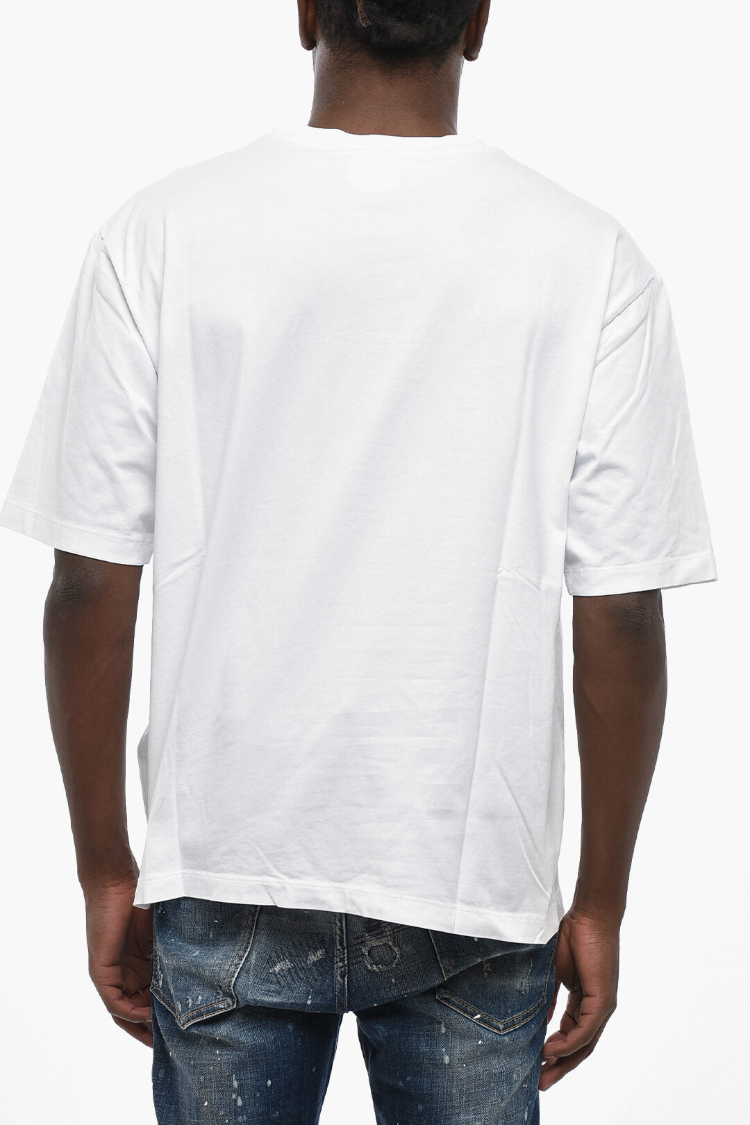 Dsquared2 0405~Cotton Crew Neck T-Shirt with Logo Print, view 2