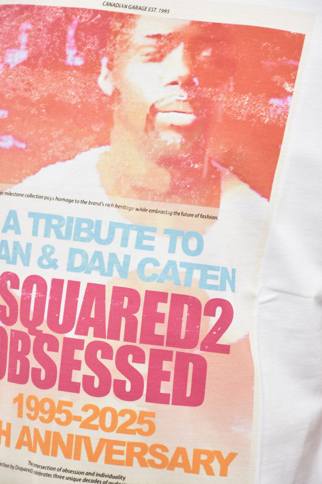 Dsquared2 0405~Cotton Crew Neck T-Shirt with Maxi Front Print