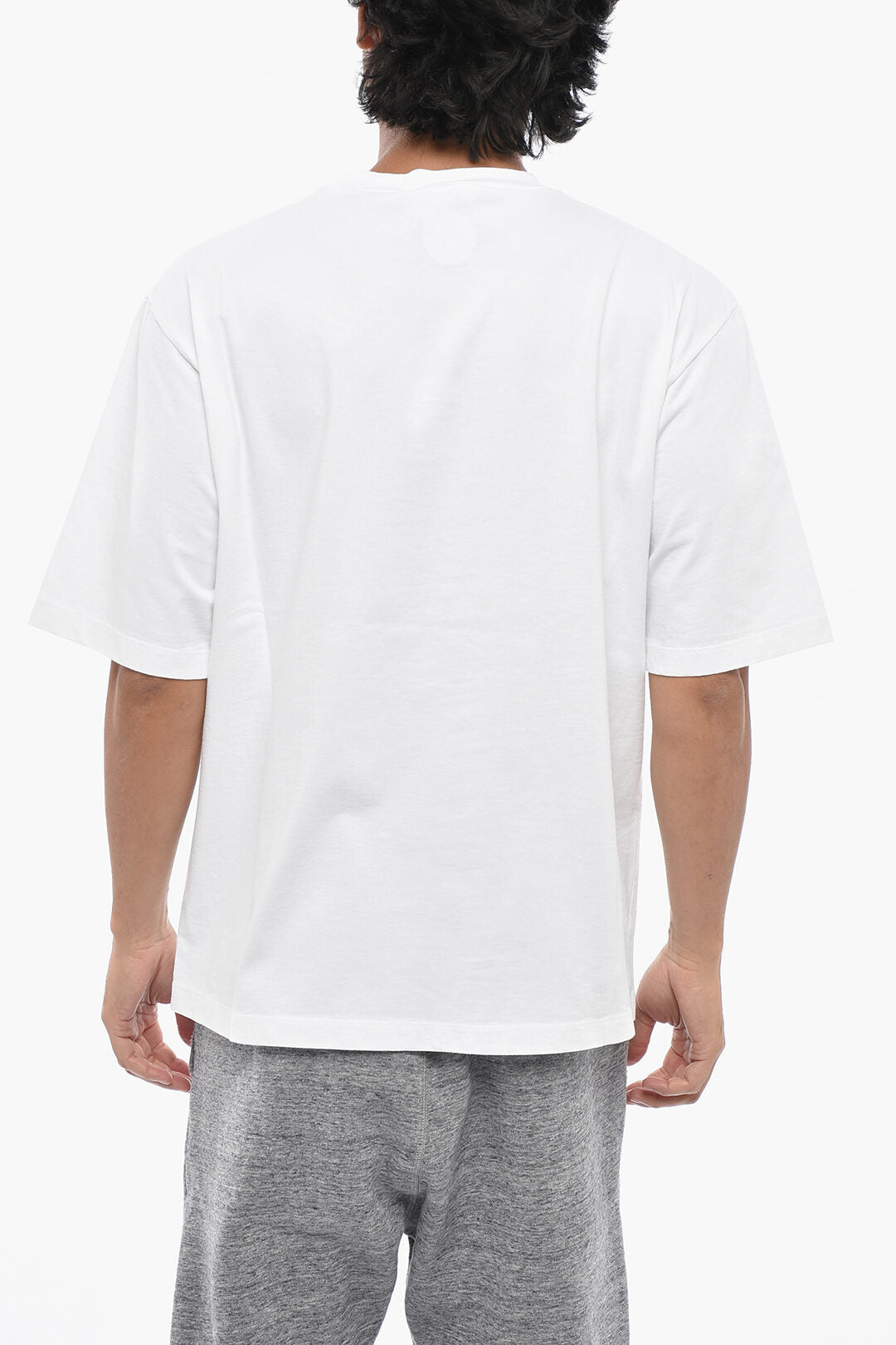 Dsquared2 0405~Cotton Crewneck T-Shirt With Sponge-Effect Logo, view 2