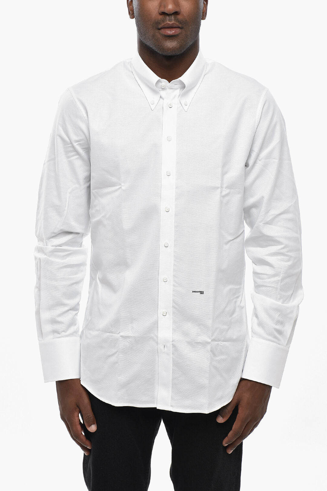 Dsquared2 0405~Cotton Hopsack Button-Down Shirt