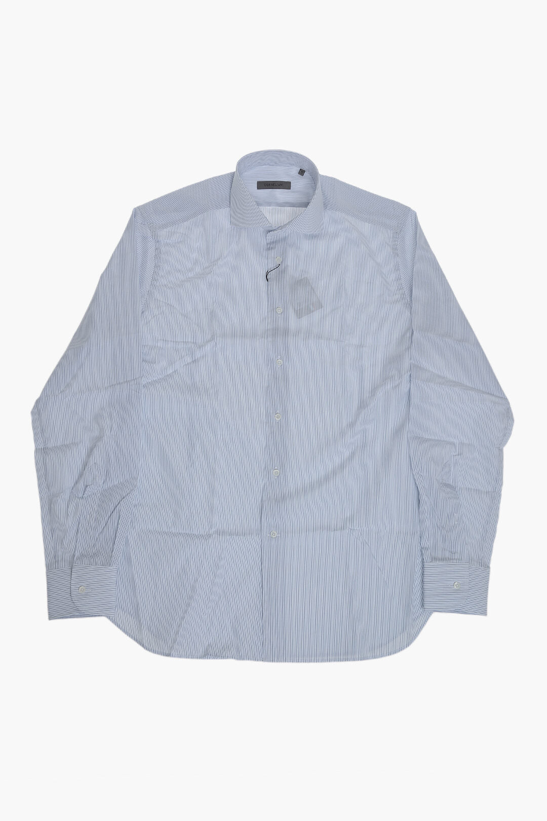 Corneliani 0405~Cotton Poplin Striped Shirt With French Collar, view 2