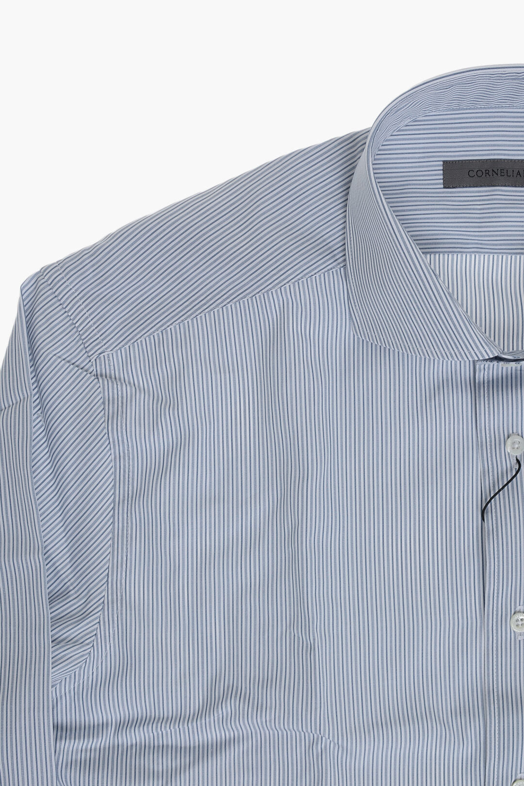 Corneliani 0405~Cotton Striped Shirt With French Collar