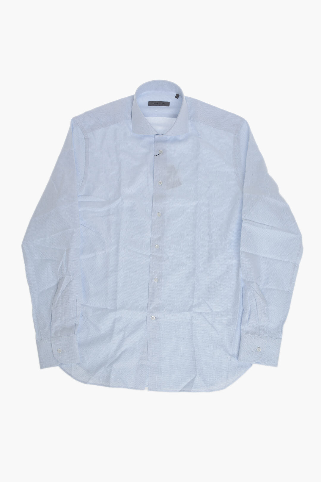 Corneliani 0405~Cotton Wave-Pattern Shirt With French Collar, view 2