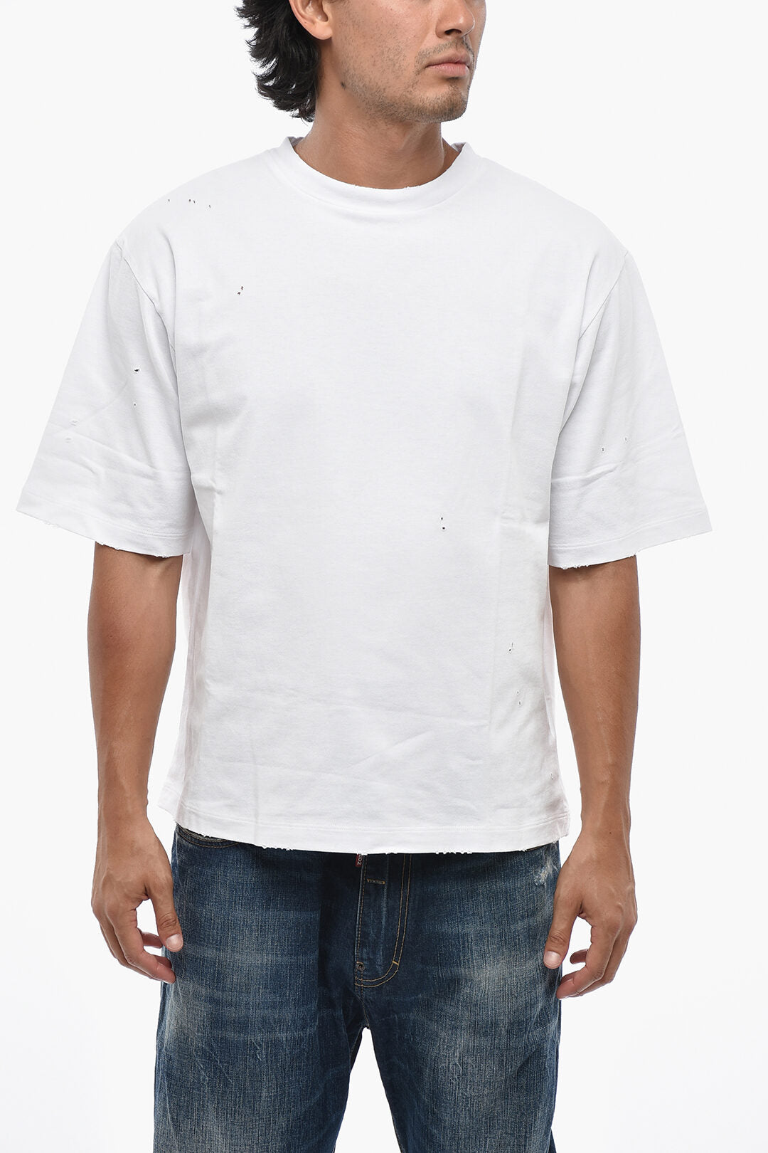 Dsquared2 0405~Crewneck T-Shirt LOOSE FIT Vintage Effect With Branded Patch