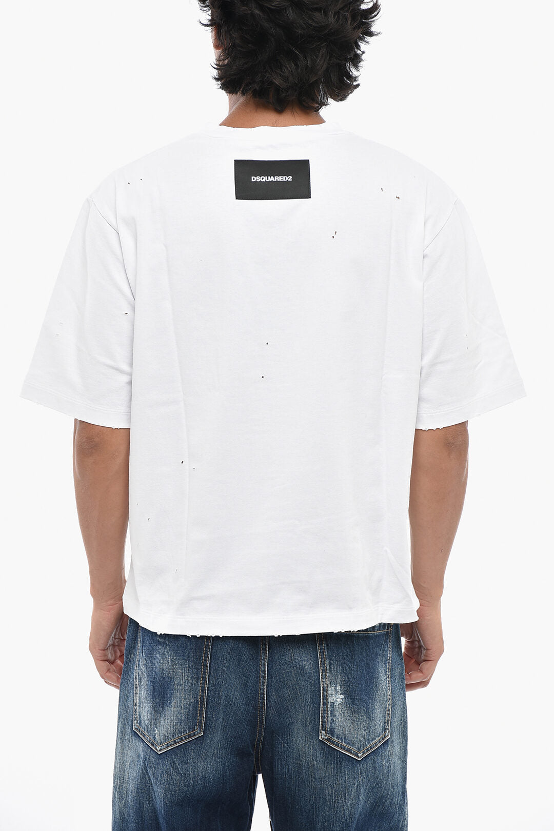 Dsquared2 0405~Crewneck T-Shirt LOOSE FIT Vintage Effect With Branded Patch, view 2