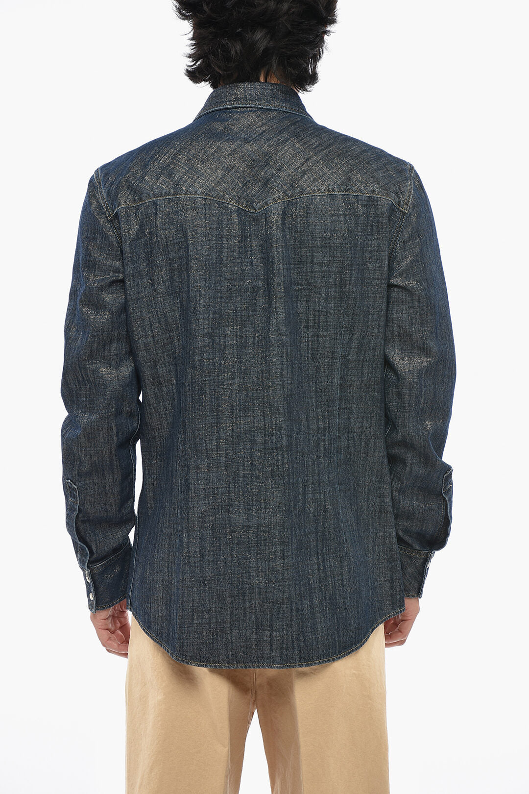 Dsquared2 0405~Denim FASHION WESTERN Shirt with Lurex Finish, view 2