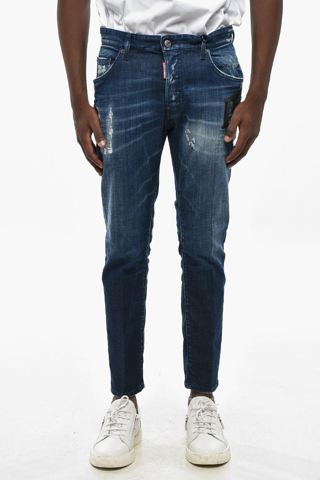 Dsquared2 0405~Distressed Denim Jeans Skater Fit 16cm