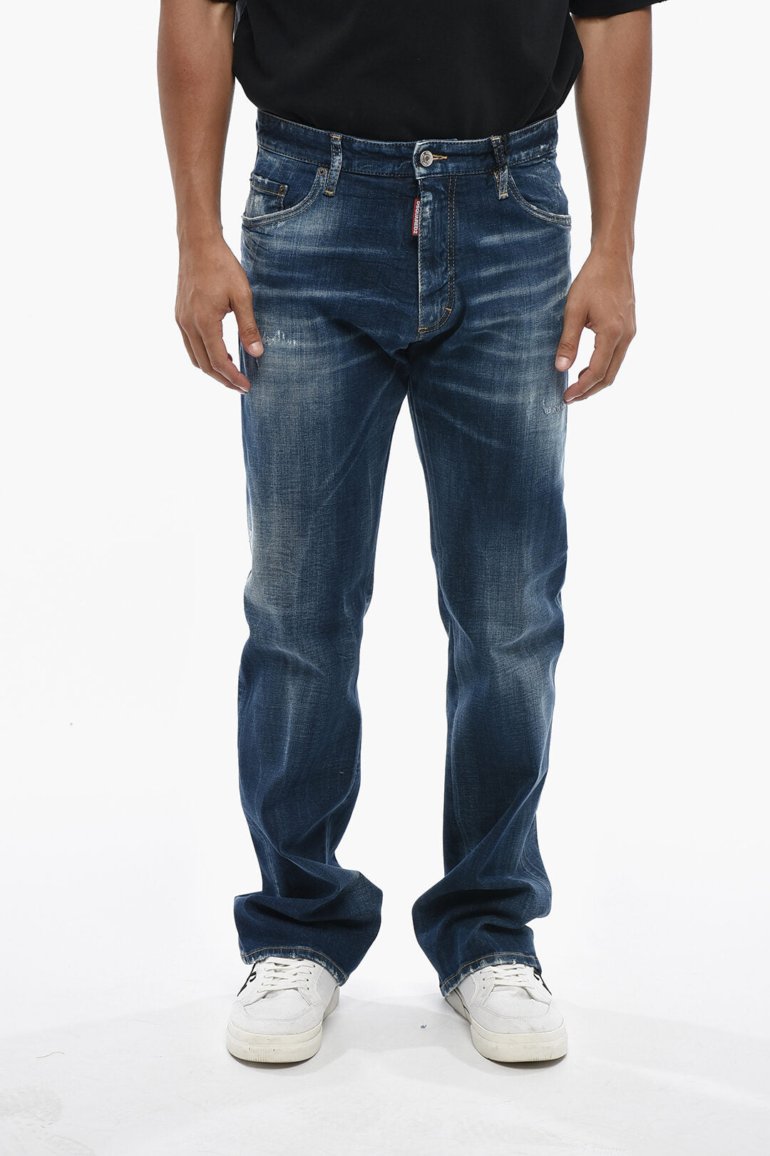 Dsquared2 0405~DUCATI Straight-Leg Jeans THE AMERICAN with Printed Details 24cm