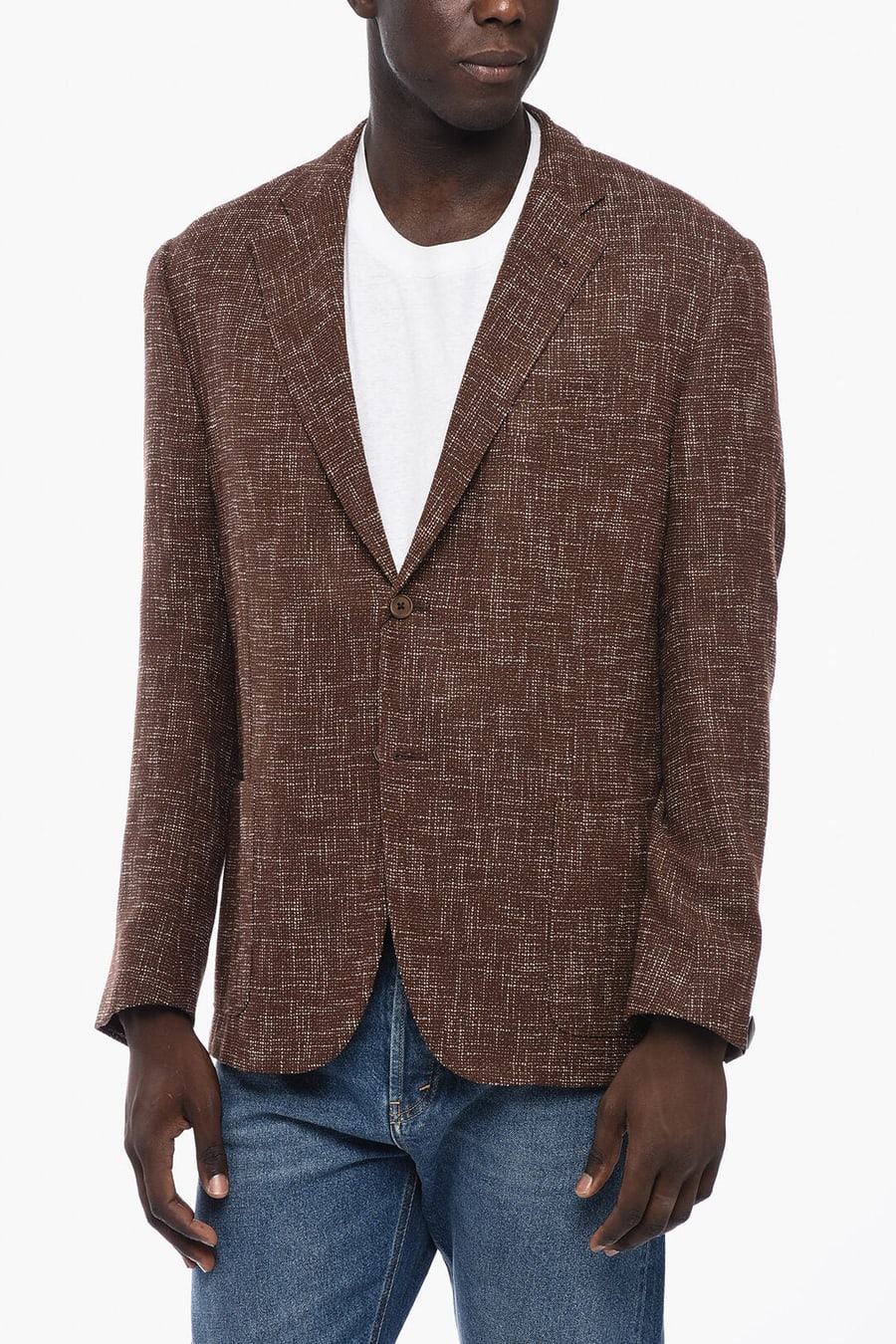 Corneliani 0405~Half-Lined Blazer GATE With Hopsack Pattern