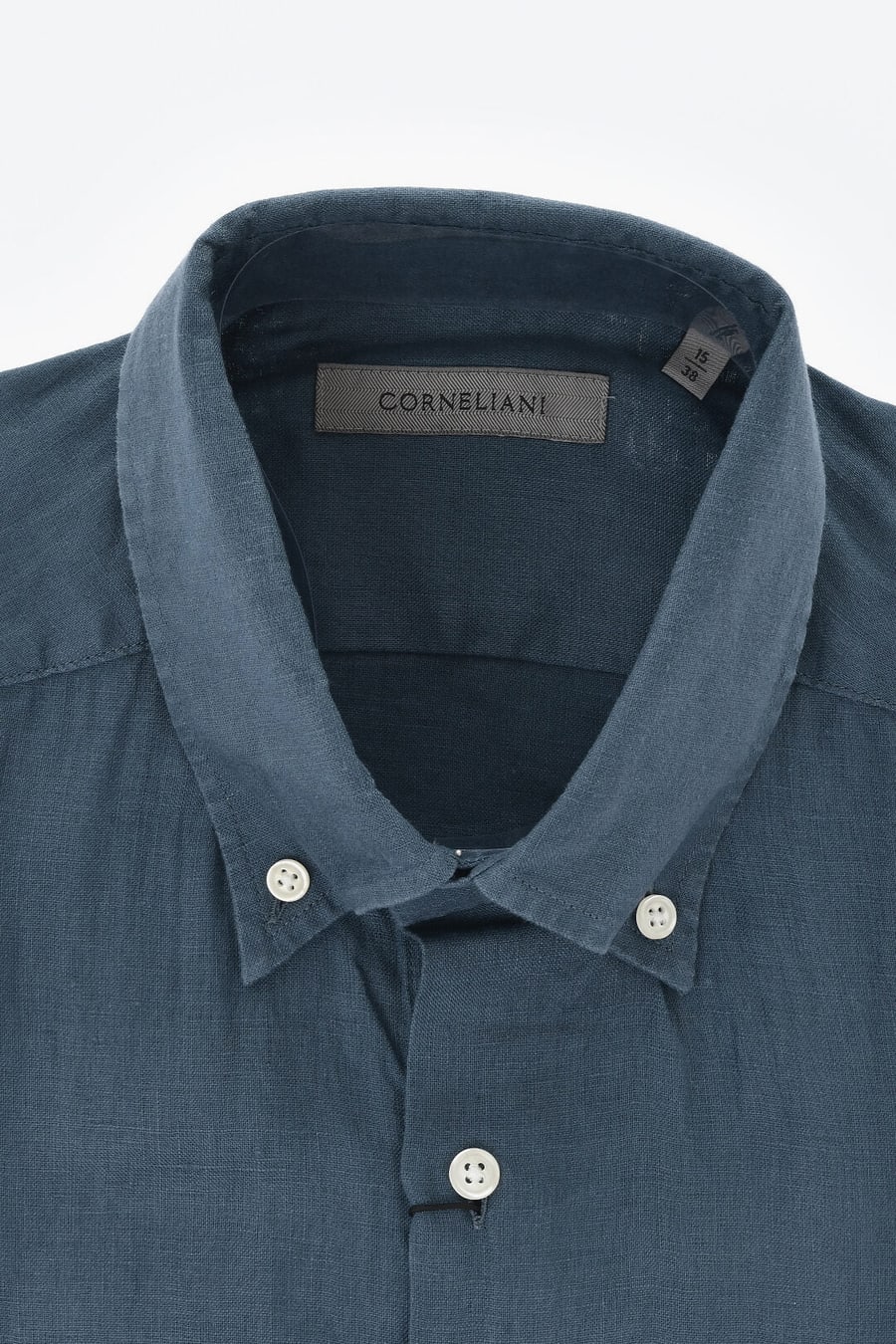 Corneliani 0405~Linen Button-Down Shirt, view 2