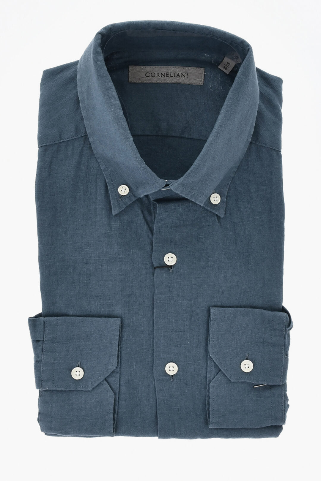 Corneliani 0405~Linen Button-Down Shirt
