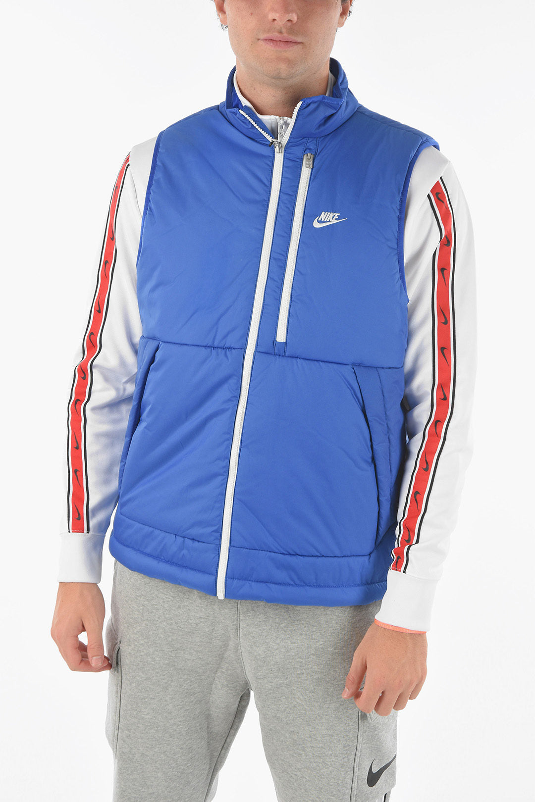 Nike 0405~Sleeveless Padded Jacket THERMA FIT With Contrasting Zip