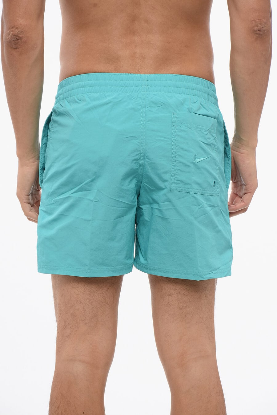 Nike 0405~Solid Boxer Swim Shorts with Sneaker Patch, view 2