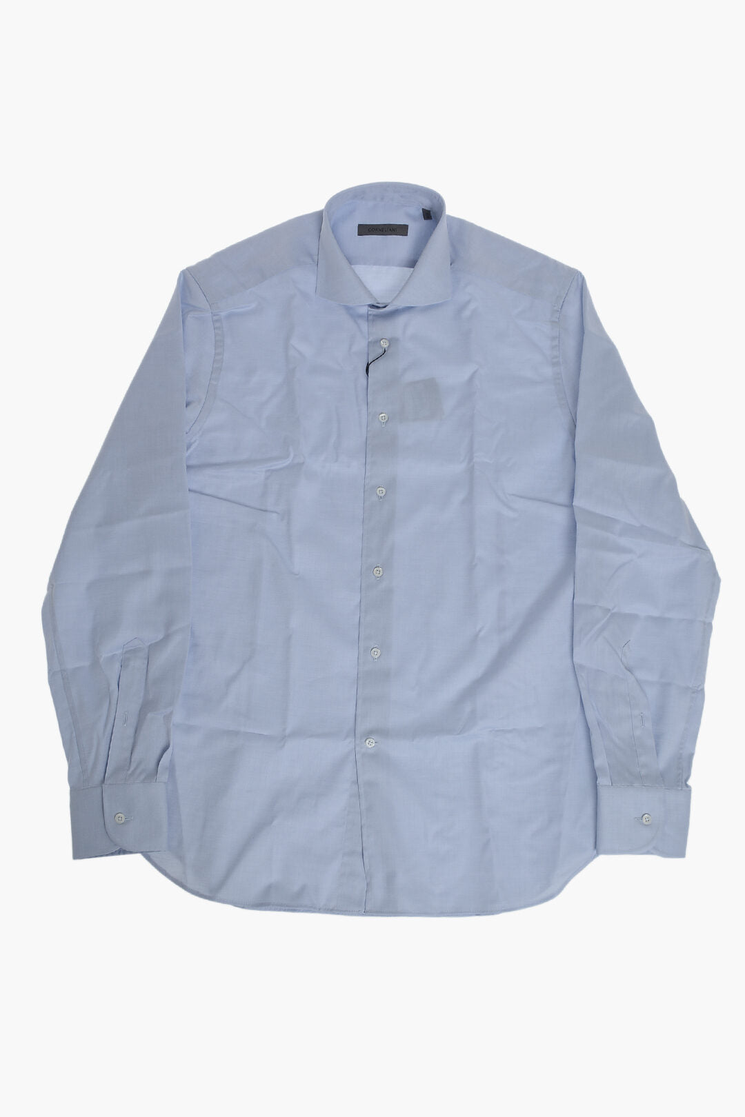 Corneliani 0405~Solid Herringbone Cotton Shirt With French Collar, view 2