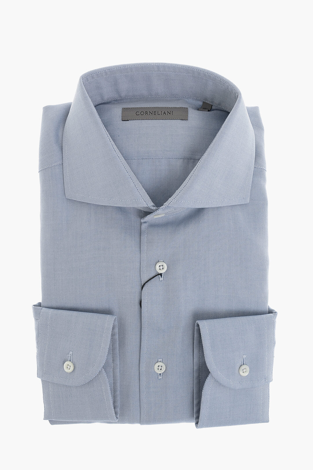 Corneliani 0405~Solid Oxford Cotton Shirt with French Collar