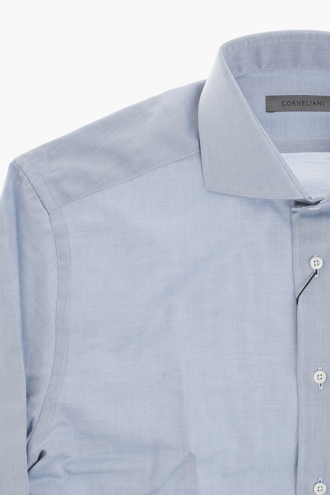 Corneliani 0405~Solid Oxford Cotton Shirt with French Collar, view 2