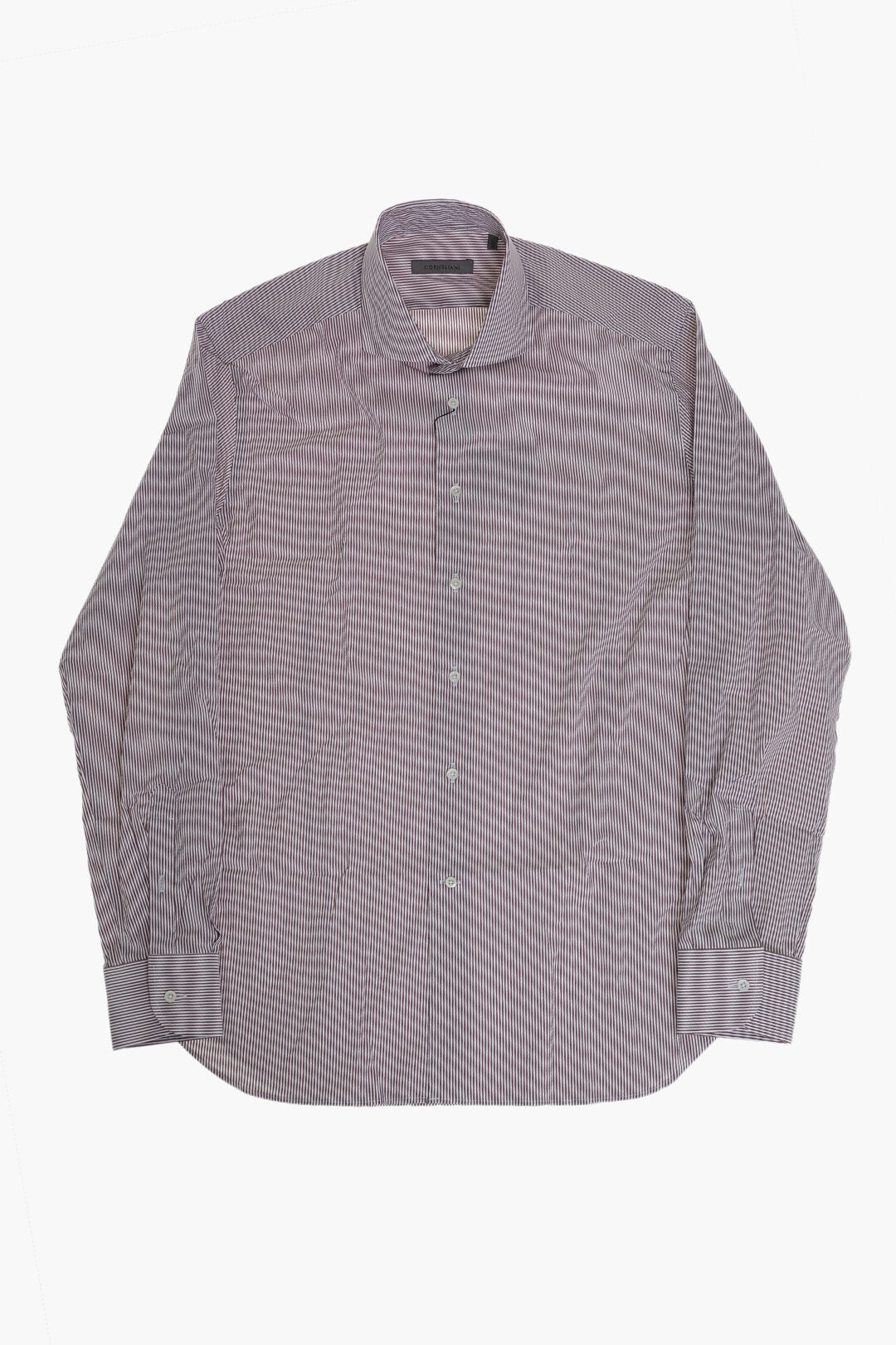 Corneliani 0405~Striped Cotton-Blend Shirt with French Collar, view 2